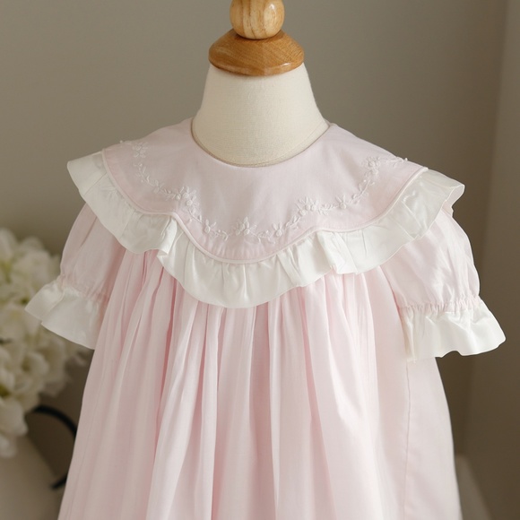 Strasburg Dress Heirloom Pink with White Trim Special Occasion Perfect RARE FIND - Picture 5 of 6